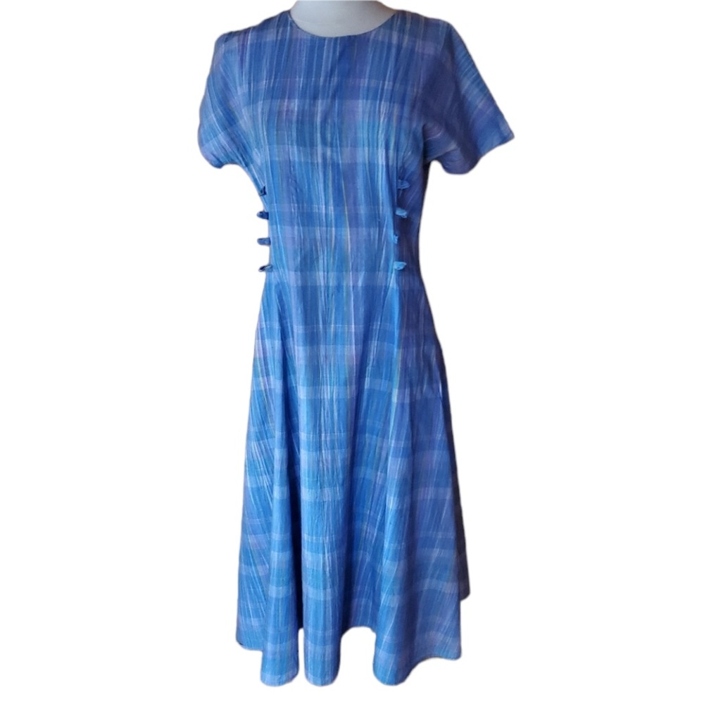 1980s Unlabeled Multi-Color Cotton Dress